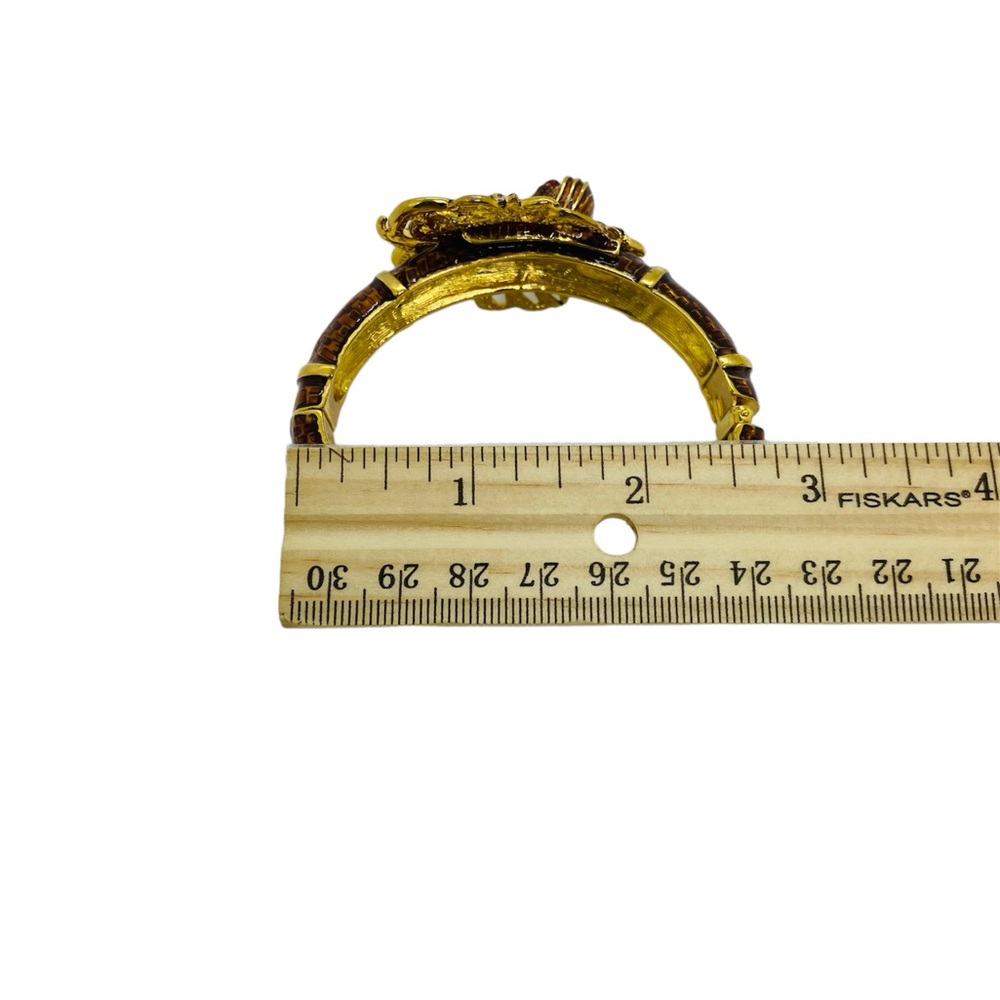 RARE VINTAGE KENNETH JAY LANE(KJL) LION HEAD CLAMPER BRACELET - Picture 7 of 7